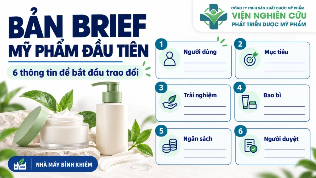Minh họa: bản yêu cầu gia công mỹ phẩm — Nhà máy Bỉnh Khiêm