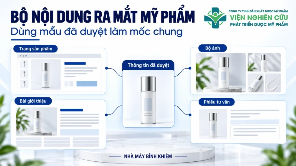 Minh họa: nội dung ra mắt mỹ phẩm mới — Nhà máy Bỉnh Khiêm