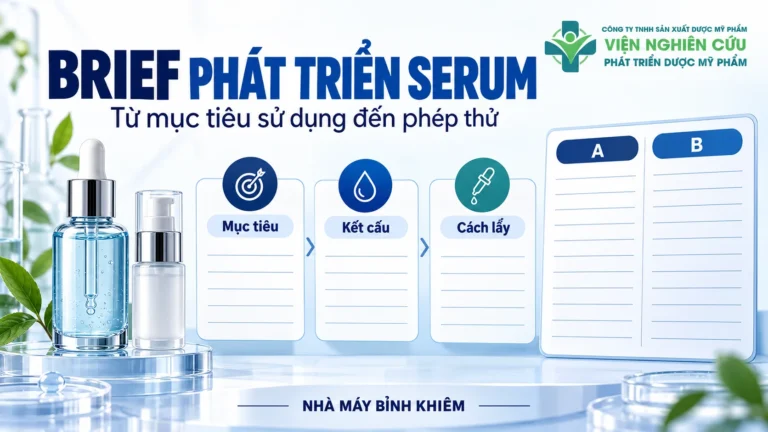 Minh họa: phát triển serum dưỡng da — Nhà máy Bỉnh Khiêm