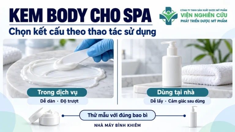 Minh họa: kết cấu kem body cho spa — Nhà máy Bỉnh Khiêm