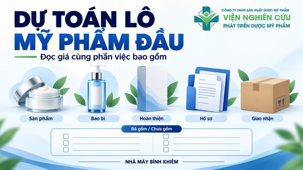 Minh họa: chi phí lô mỹ phẩm đầu tiên — Nhà máy Bỉnh Khiêm