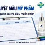 Minh họa: phiếu duyệt mẫu mỹ phẩm — Nhà máy Bỉnh Khiêm